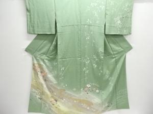 絞り霞に花・蝶模様訪問着